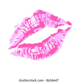 Pink lips vector illustration