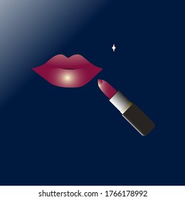 Pink lipstick and beautiful lips