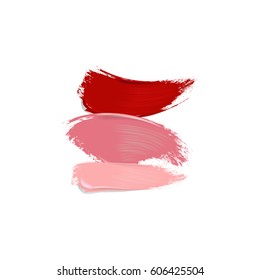 Pink lipstick   foundation smears white background  Beauty   makeup Vector illustration  Gradient mesh