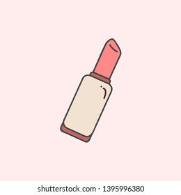 Pink lipstick icon on a pink background vector