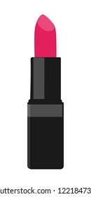 Pink lipstick isolated on white. Vector