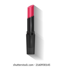 Pink lipstick, isolated on white background vector illustration