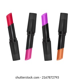 Pink lipstick, isolated on white background vector illustration