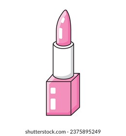 Pink lipstick isolated vector illustration