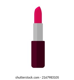 Pink lipstick logo icon vector Illustration in flat style