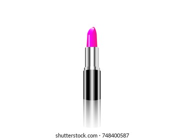 pink lipstick, Makeup beauty natural cosmetic, vector isolated