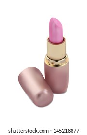 Pink lipstick on a white background. EPS10 vector.