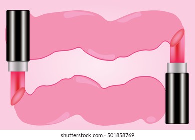 Pink lipstick and Smears lipstick 