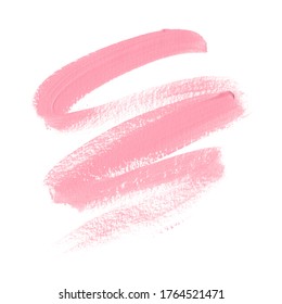 Pink lipstick smudge trace isolated on white background. Vector. Perfect beauty element design.