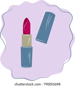 Pink lipstick vector design for web and mobile.For ladies.