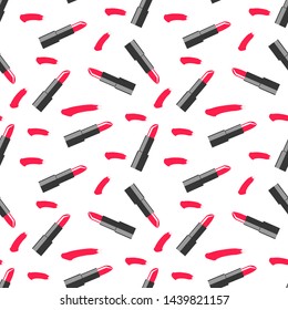 pink lipsticks seamless vector pattern 