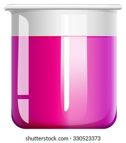 Pink Liquid In Beaker Glass Illustration