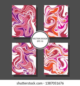 Pink Liquid Marble Texture Design. Colorful Abstract Composition. Mixture of acrylic paints. Fluid art. Modern Artwork. Applicable for Design Cover, Presentation, Invitation, and Flyer - Vector