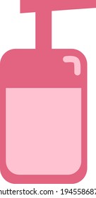 Jabón líquido rosado, ilustración, vector sobre fondo blanco