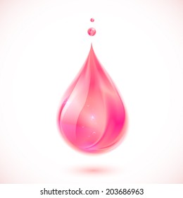 Pink Liquid Soap Or Oil Vector Drop
