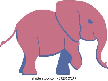 pink little elephant vector illustration