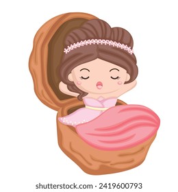 Pink Little Garden Princess Girl Background Decoration Cartoon Illustration Vector Clipart Sticker