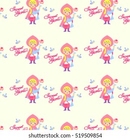 Pink little girls pattern.
