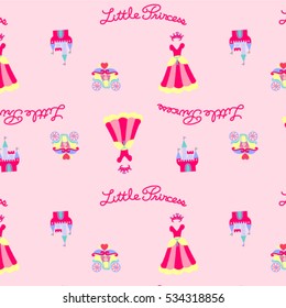 Pink little princess pattern vector.
