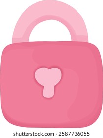 pink lock icon with heart shape