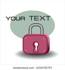 Pink lock on a white background. Web design button. Icon lock symbol