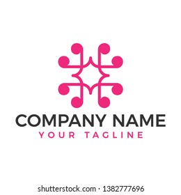 Pink logo design abstract modern concept