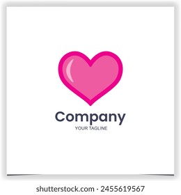 Pink logo in a heart shape design template