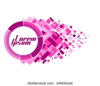 Pink logo template with squares and rectangles.