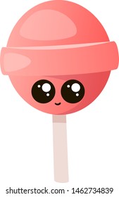 Pink lolipop, illustration, vector on white background.