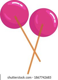 Lolipops rosados, ilustración, vector sobre fondo blanco.