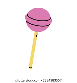 Pink Lollipop as Bright Item from Nineties Vector Illustration