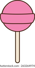 pink lollipop candy simple flat design vector
