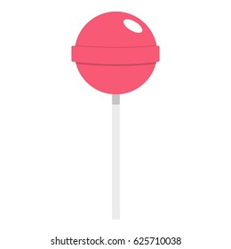 Pink lollipop icon flat isolated on white background vector illustration