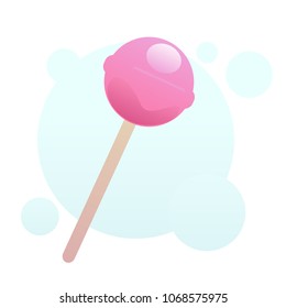 Pink lollipop vector illustration