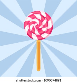 pink lollipop,  vector illustration 