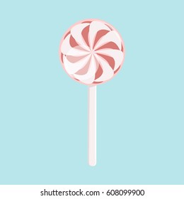 A pink lollipop. Vector illustration. Can be used in the newsletter, brochures, postcards, banner.