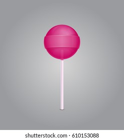Pink lollipop. Vector object. Vector illustration