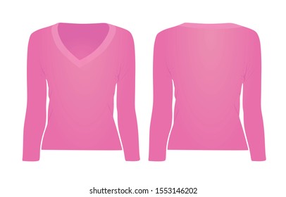 Pink long sleeve top. vector illustration