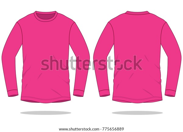 Pink Long Sleeve Tshirt Vector Templatefront Stock Vector (Royalty Free ...
