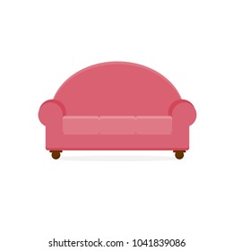 Pink Long Sofa Comfort Seat Furniture Illustration