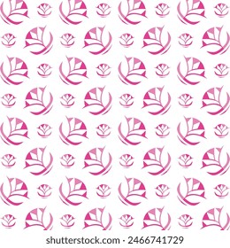 Pink lotus actionable trendy multicolor repeating pattern vector illustration design