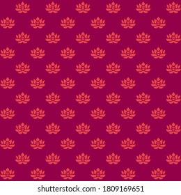 Loto rosa con un patrón de repetición de fondo rosa oscuro