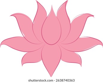 Pink Lotus Flower with Delicate Outline