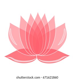 Pink lotus flower. Element of design. You can use as a logo, the emblem of a studio yoga, spa, cosmetic brand, print on clothes