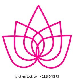 Pink lotus flower ,Girly logo vector.