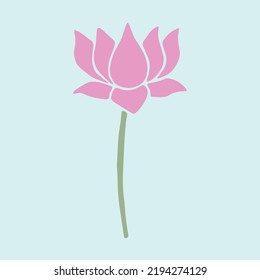 Pink Lotus Flower Hand Drawing Art Vector