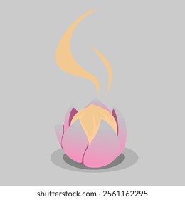 Pink Lotus Flower Icon Symbol for Yoga and Beauty Vector