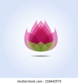 Pink Lotus Flower Icon Vector Illustration