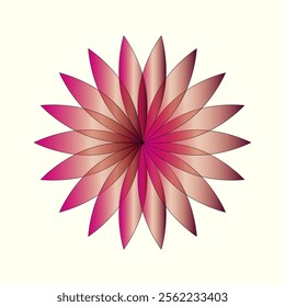 Pink lotus flower illustration with floral design featuring petals and leaves in a decorative nature-inspired pattern