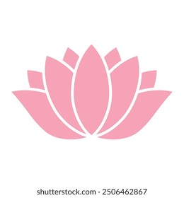 Pink lotus flower logo design template